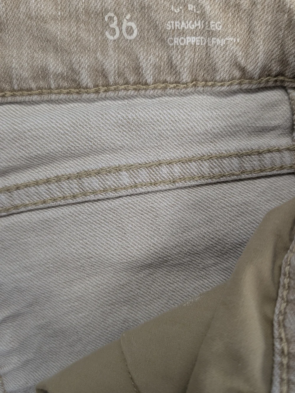 Massimo Dutti Beige Cropped Straight Leg Jeans Size 4